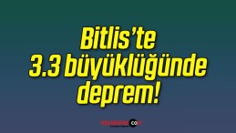 Bitlis’te 3.3 büyüklüğünde deprem!