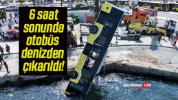 Eminönü’ne 6 saat sonunda otobüs denizden çıkarıldı!