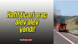 Hafif ticari araç alev alev yandı!