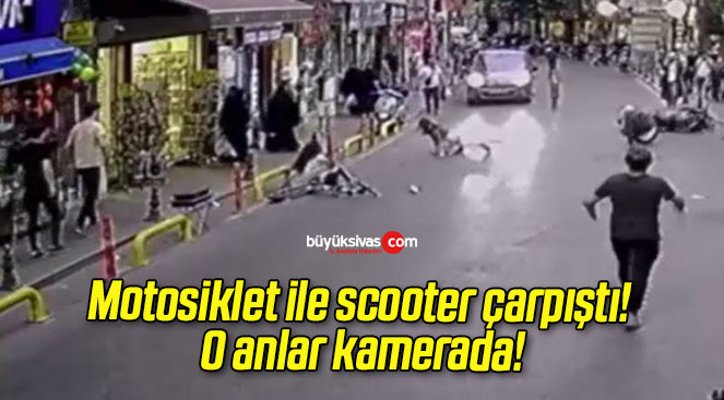 Motosiklet ile scooter çarpıştı! O anlar kamerada!