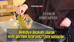 Belediye Başkanı olarak kimi görmek istersiniz? İşte sonuçlar..