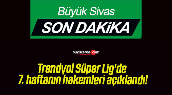 Trendyol Süper Lig’de 7. haftanın hakemleri açıklandı!