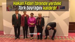 Hakan Fidan törende yerdeki Türk bayrağını kaldırdı!