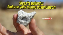 Sivas’ta bulundu! Binlerce yıllık olduğu düşünülüyor!