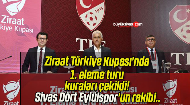 Ziraat Türkiye Kupası'nda 1. Eleme Turu Kuraları çekildi!Büyük Sivas ...