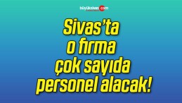 Sivas’ta o firma çok sayıda personel alacak!