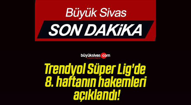 Trendyol Süper Lig’de 8. haftanın hakemleri açıklandı!