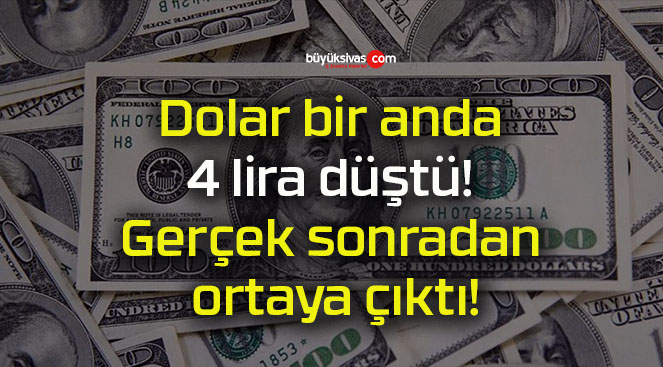 Dolar bir anda 4 lira düştü! Gerçek sonradan ortaya çıktı!