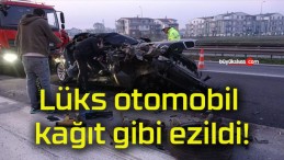 Lüks otomobil kağıt gibi ezildi!