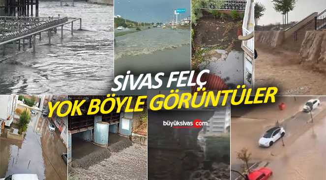 Sivas’ta sağanak yağmur hayatı felç etti! Araçların bir kısmı sular altında kaldı!