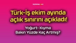 Türk-İş ekim ayında açlık sınırını açıkladı!