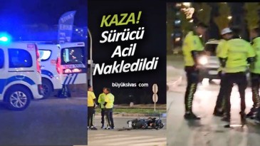 Sivas’ta ticari taksi motosiklete çarptı! Sürücü ağır yaralı