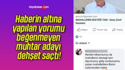 Haberin altına yapılan yorumu beğenmeyen muhtar adayı dehşet saçtı!