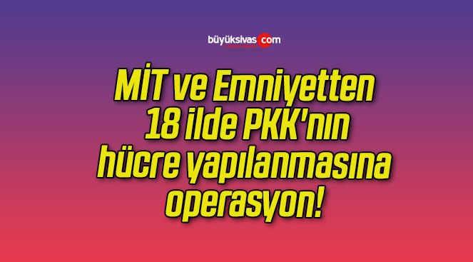 MİT ve Emniyetten 18 ilde PKK’nın hücre yapılanmasına operasyon!