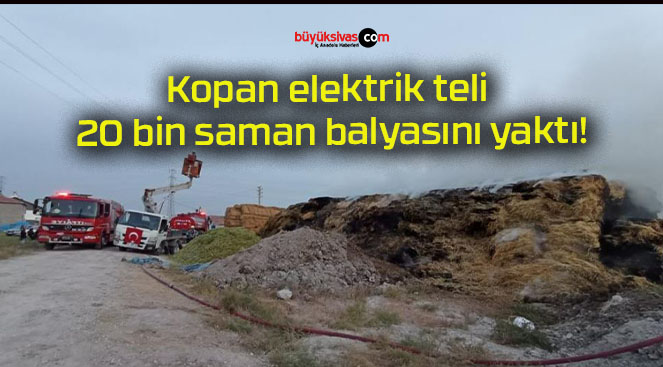 Kopan elektrik teli 20 bin saman balyasını yaktı!