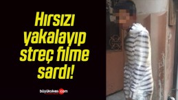 Hırsızı yakalayıp streç filme sardı!