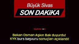 Bakan Osman Aşkın Bak duyurdu! KYK burs başvuru sonuçları açıklandı!