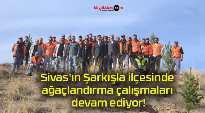 Sivas’ın Şarkışla ilçesinde ağaçlandırma çalışmaları devam ediyor!