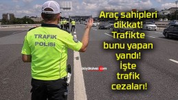 Araç sahipleri dikkat! Trafikte bunu yapan yandı! İşte trafik cezaları!