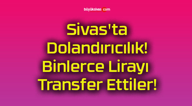 Sivas’ta Dolandırıcılık! Binlerce Lirayı Transfer Ettiler!