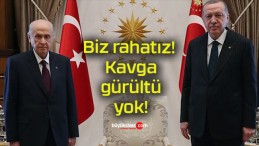 Biz rahatız! Kavga gürültü yok!