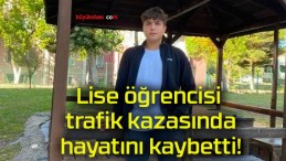 Lise öğrencisi trafik kazasında hayatını kaybetti!