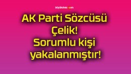 AK Parti Sözcüsü Çelik! Sorumlu kişi yakalanmıştır!