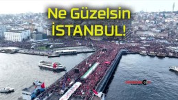 Galata Köprüsü’nde düzenlenen Filistin’e destek yürüyüşüne binlerce vatandaş akın etti!