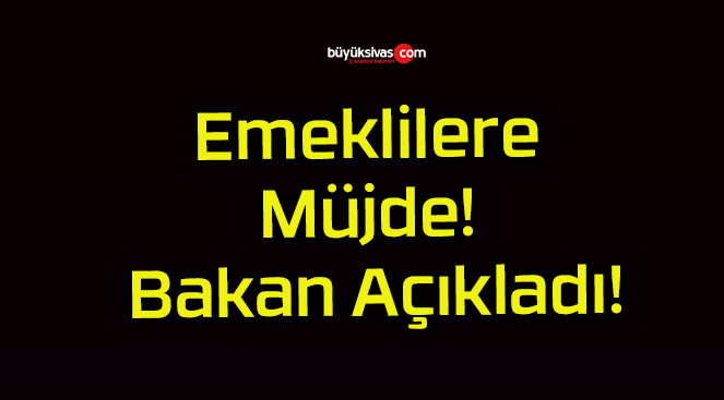 Emeklilere Müjde! Bakan Açıkladı!