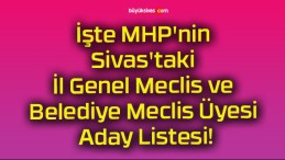 İşte MHP’nin Sivas’taki İl Genel Meclis ve Belediye Meclis Üyesi Aday Listesi!