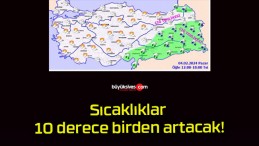 Sıcaklıklar 10 derece birden artacak!