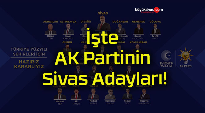 İşte AK Partinin Sivas Adayları!