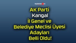 AK Parti Kangal İl Genel ve Belediye Meclisi Üyesi Adayları Belli Oldu!