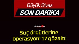 Suç örgütlerine operasyon! 17 gözaltı!