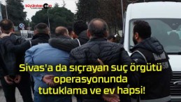 Sivas’a da sıçrayan suç örgütü operasyonunda tutuklama ve ev hapsi!