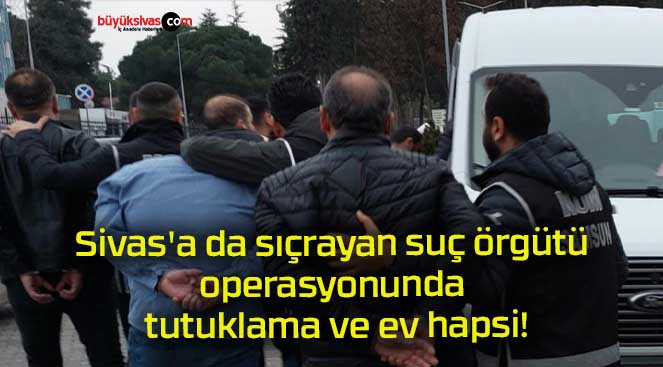 Sivas’a da sıçrayan suç örgütü operasyonunda tutuklama ve ev hapsi!