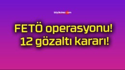 FETÖ operasyonu! 12 gözaltı kararı!