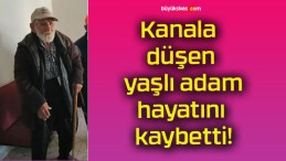 Kanala düşen yaşlı adam hayatını kaybetti!