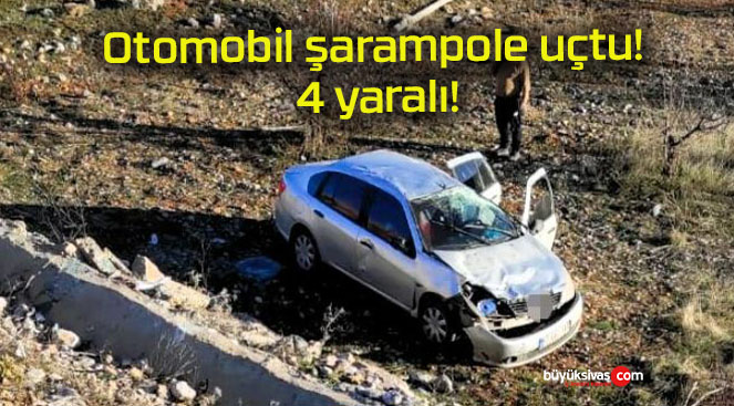 Otomobil şarampole uçtu! 4 yaralı!