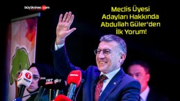 Meclis Üyesi Adayları Hakkında Abdullah Güler’den İlk Yorum!