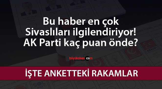 Bu haber en çok Sivaslıları ilgilendiriyor! AK Parti kaç puan önde?