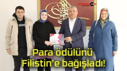 Para ödülünü Filistin’e bağışladı!