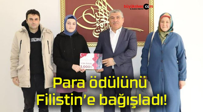 Para ödülünü Filistin’e bağışladı!