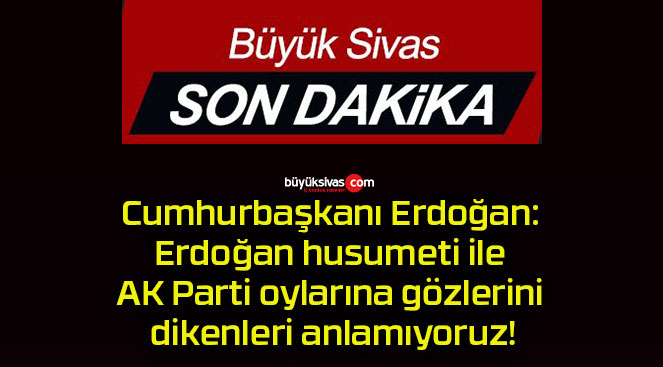 Cumhurbaşkanı Erdoğan: Erdoğan husumeti ile AK Parti oylarına gözlerini dikenleri anlamıyoruz!