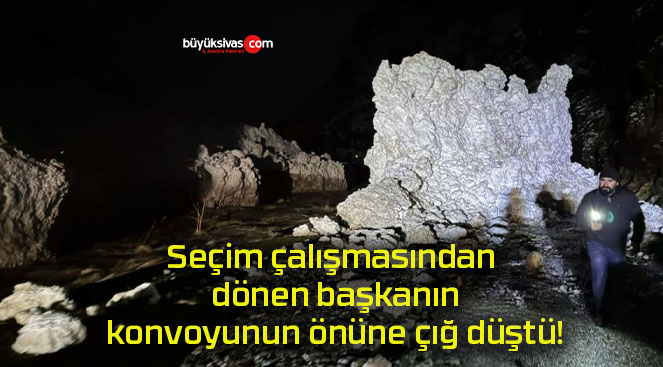 Seçim çalışmasından dönen başkanın konvoyunun önüne çığ düştü!