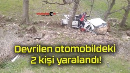 Devrilen otomobildeki 2 kişi yaralandı!