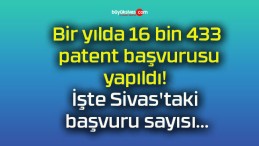 Bir yılda 16 bin 433 patent başvurusu yapıldı! İşte Sivas’taki başvuru sayısı…