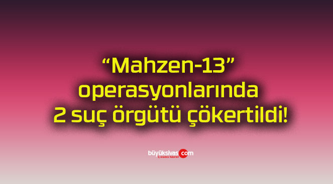 “Mahzen-13” operasyonlarında 2 suç örgütü çökertildi!