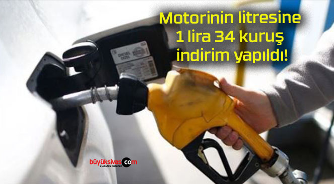 Motorinin litresine 1 lira 34 kuruş indirim yapıldı!