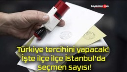 Türkiye tercihini yapacak! İşte ilçe ilçe İstanbul’da seçmen sayısı!